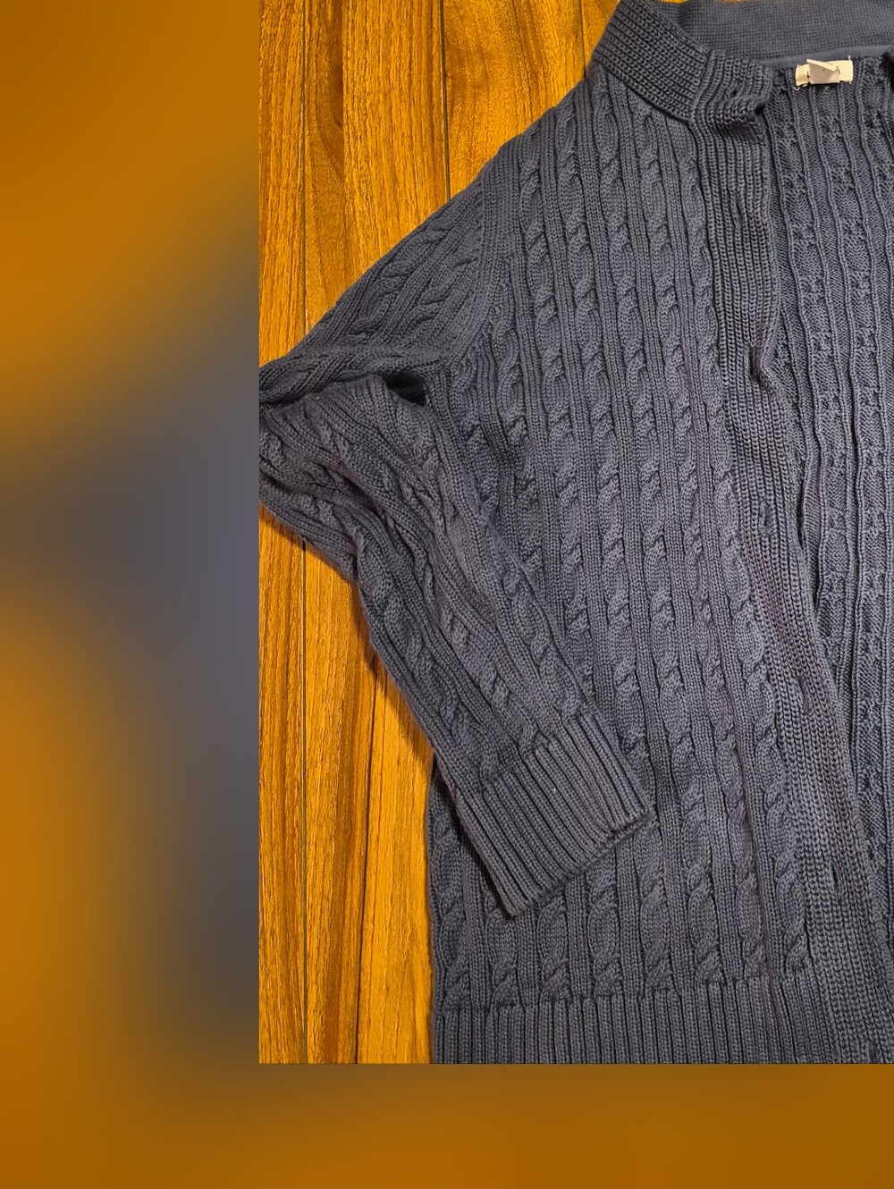 LL Bean Cable Knit Cardigan.